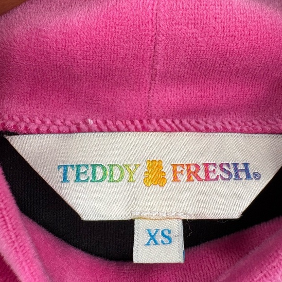 Teddy Fresh Black Color Block Velour Long Sleeve Mockneck Women’s XS - Picture 3 of 6